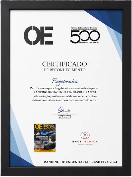 Certificado da revista O Empreiteiro