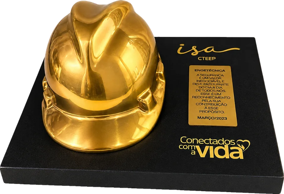 Troféu capacete dourado da ISA CTEEP