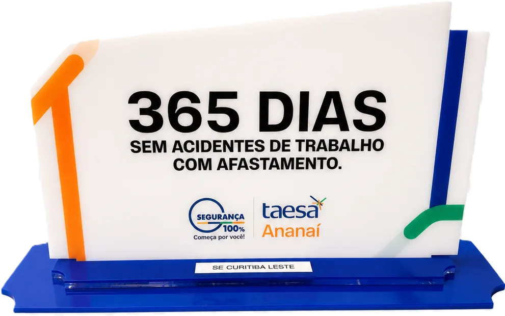 Troféu 365 dias sem acidentes da Taesa