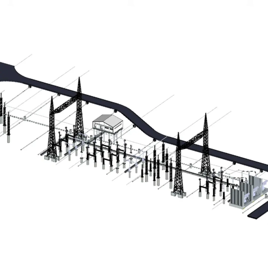 BIM model of a transmission line