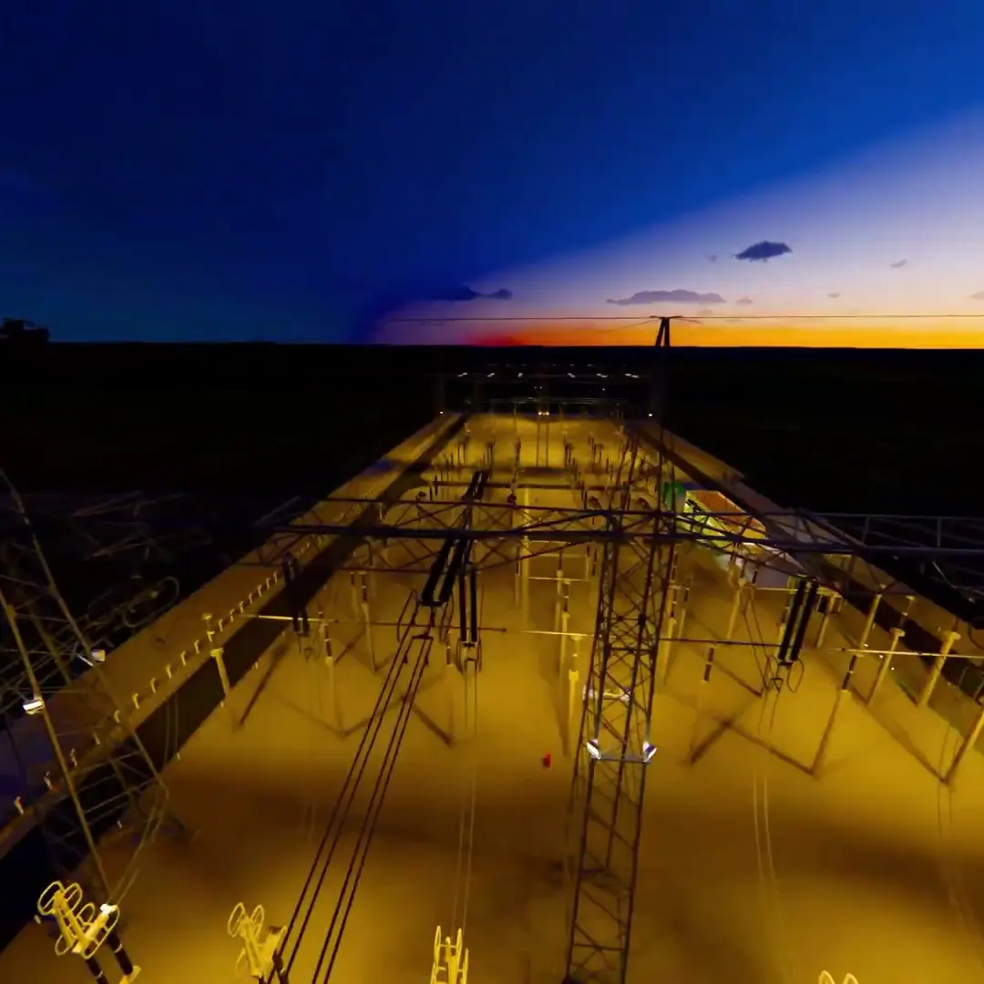 BIM model of an illuminated substation