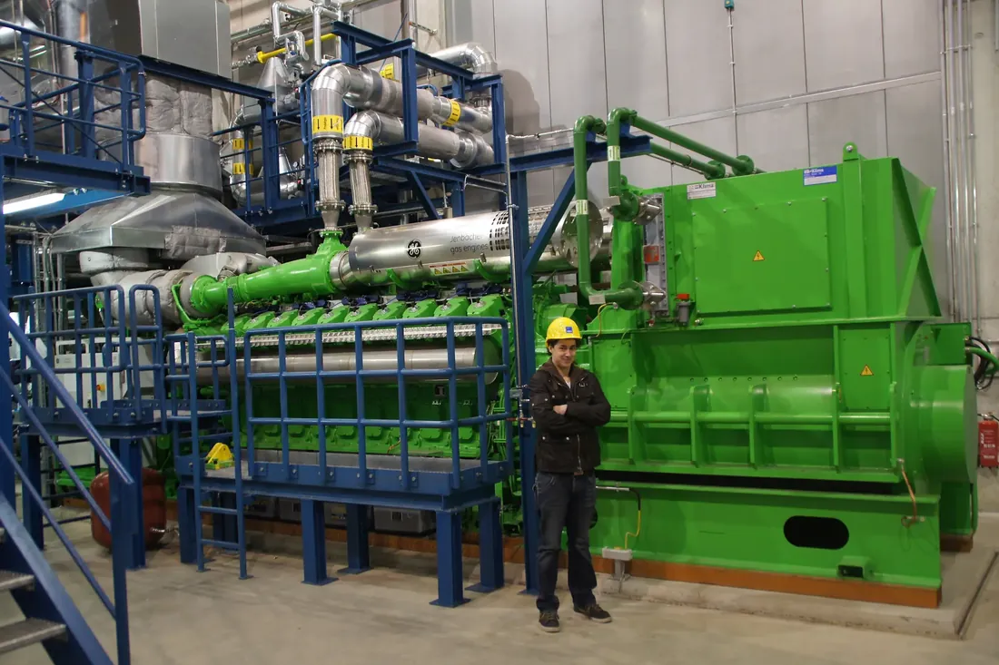 Gas engine at a thermal power plant